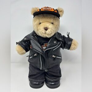 Harley Davidson Build-A-Bear Teddy Plush Stuffed Animal Jacket Jeans Shirt Cap